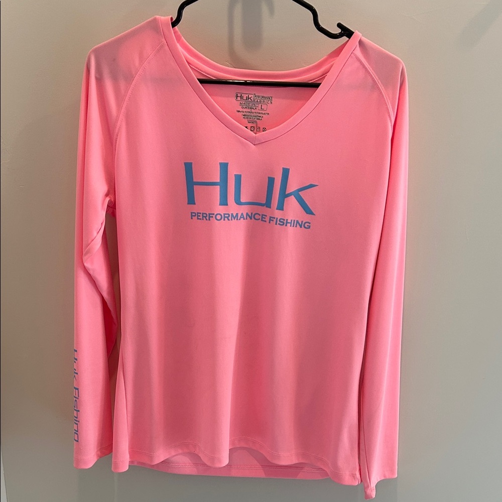 Huk Women's Vibrant Pink Long Sleeve Tee